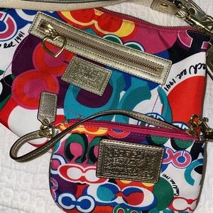 Coach cross body and wristlet wallet